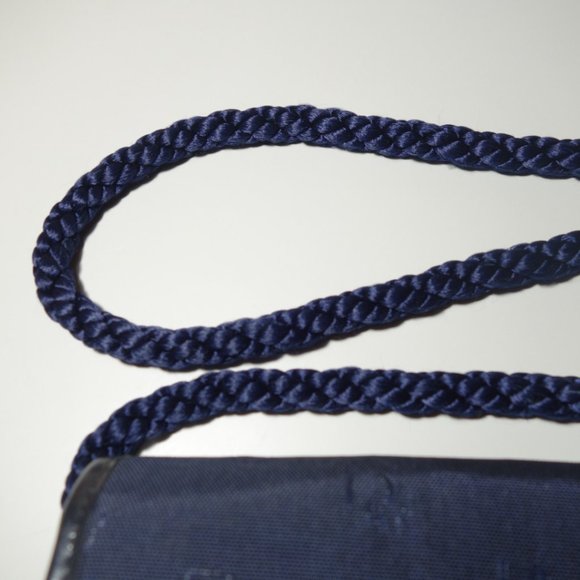 Vtg 1980's Christian Dior Navy Blue Envelope Shoulder Pocketbook Bag, Sz Medium - Picture 6 of 7